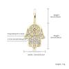 925 Sterling Silver luksusowe Fatima ręcznie wisiorki naszyjniki dla kobiet mężczyzn Hiphop cyrkonia Hamsa naszyjniki Party biżuteria