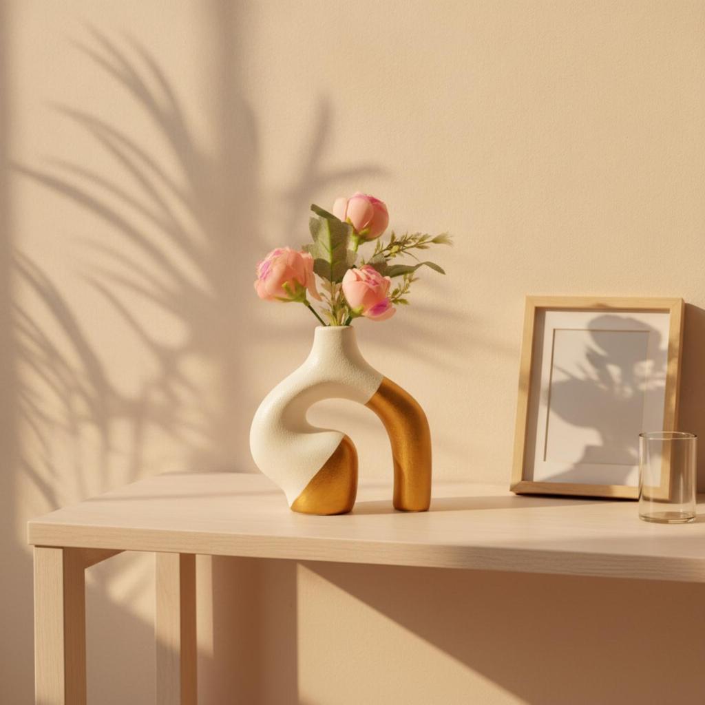 Abstract Vase Decorative Hollow Sculptural Flower Holder for Art Lovers, Living Proponents,