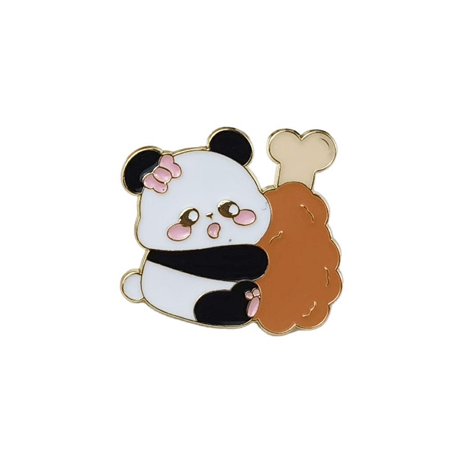 Giant Panda Cartoon Brooch - Creative Animal Badge for Clothing & Backpack Decoration
