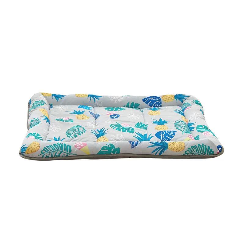 Pet Cool Pad Square Dog Paw Print Comfortable Breathable Cat Mat Cool Cat Nest Pet Printed Ice Pad Pet Supplies Summer Dog S 50X40CM