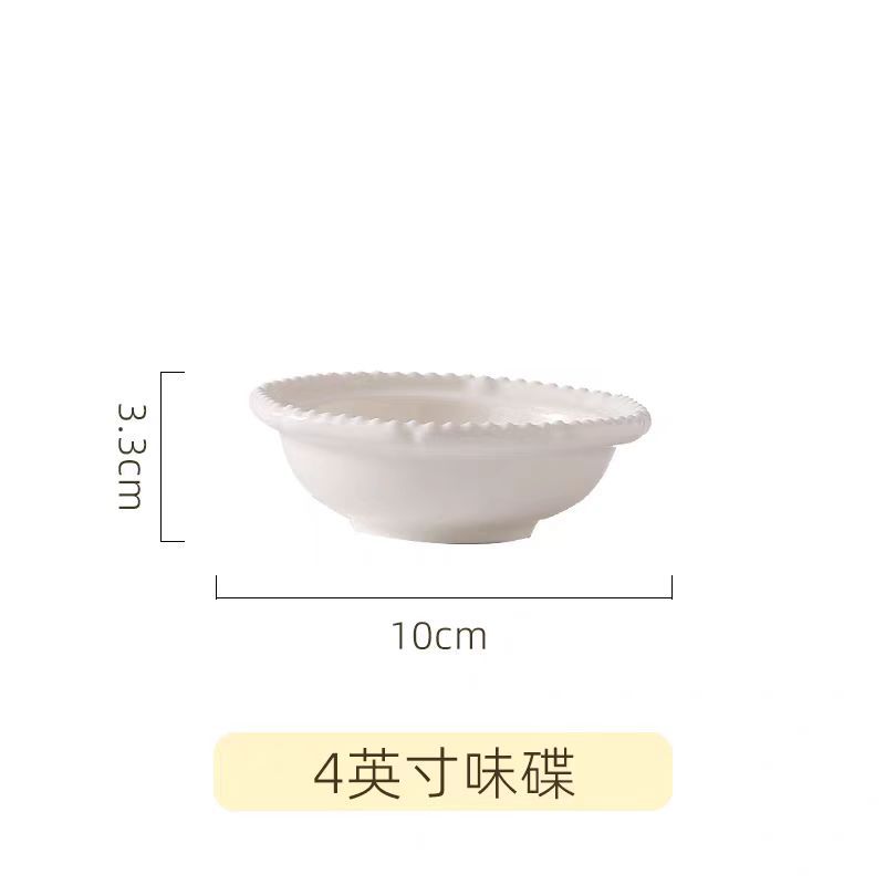 

Блакитна керамічна столова посуда з квітами сакури, Маленька та свіжа побутова високоцінна миска з точковим декором, Нішевий набір мисок та тарілок, Високий рівень