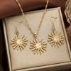 Explosive sun flame shape pendant jewelry set necklace earrings combination elegant style