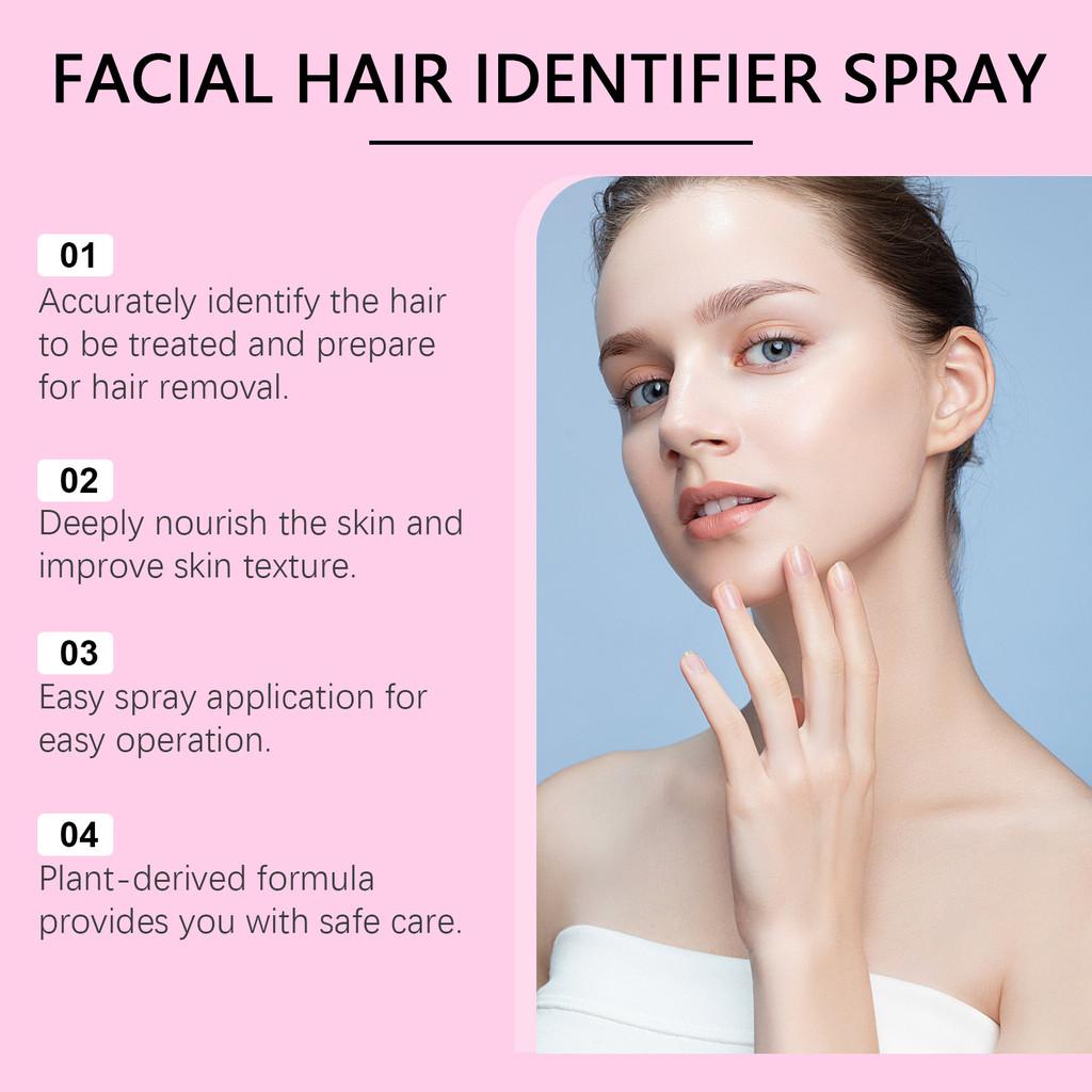 Jaysuing Gentle Face Hair Recognition Spray For Softening Facial Hair Care Routine 100ml With Eyebrow Razors For Daily Use