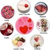 6 Pcs Valentine's Day Fondant Molds Wedding Fondant Cake Molds Bear Heart Love Lips Gift Shape Candy Silicone Molds Chocolate Mould for Cake Topper