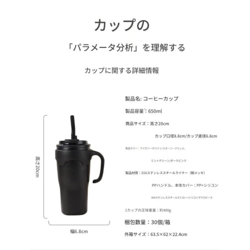 Vilom Stainless Steel Tumbler | Comes with a Straw, Handle, and Lid for Spill-proof Storage! Large Capacity, Keeps Drinks Hot or Cold, and Is Dishwash