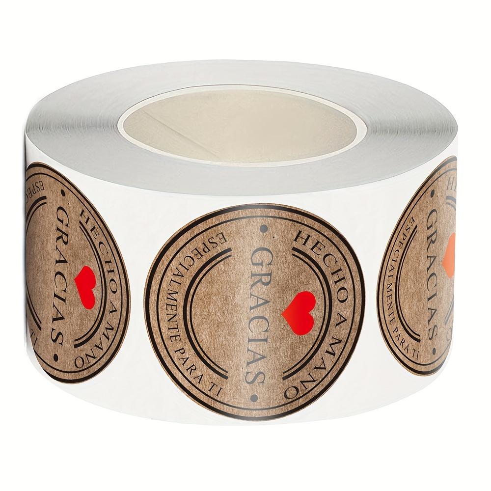 

Spanish Thank You Stickers |Round Kraft Paper Labels, Self-Adhesive, Glossy Finish, Graphic Pattern, Single Use, for Scrapbooking, Stationery, Crafts A-2.5CM