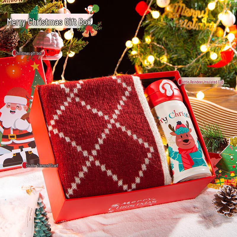 Christmas Reindeer Thermos & Scarf Gift Set