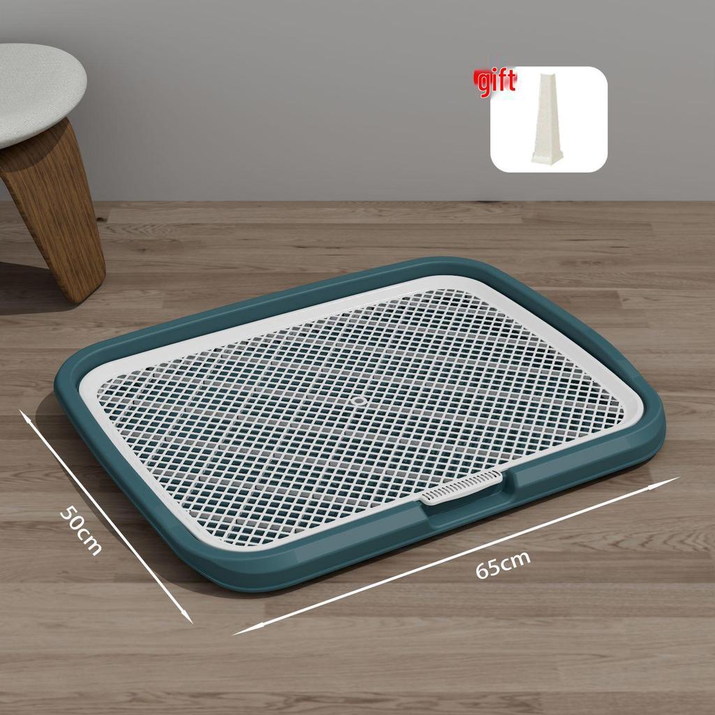 Extra Large Anti-Splash Dog Toilet with Post: Flushable Flat-Type Potty Tray for Home Use