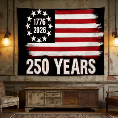 America 250th Anniversary Vintage Flag Tapestry Patriotic 17762026 Print Polyester Wall Hanging for Living Room Decor