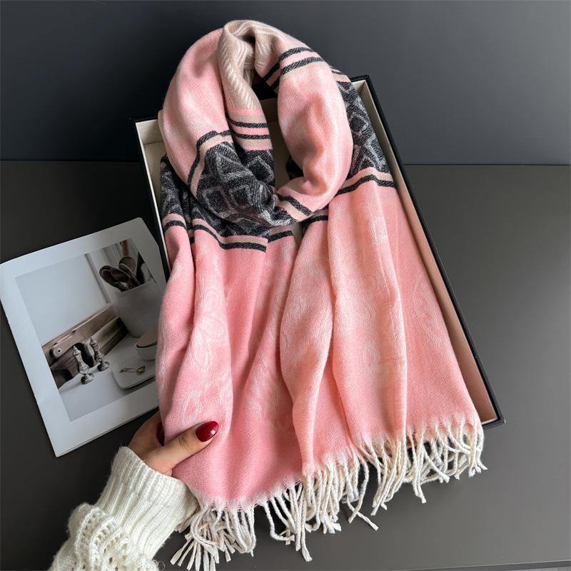 Luxury Winter 100% Wool Scarf Women Thicken Solid Cashmere Handkerchief Warm Pashmina 2 Colours Female Shawl Pareo Soft Bufanda