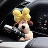 Auto-Dekorationspuppen, Piloten-Pawdog-Lenklichter, Scheibenwischer-Yellow-Schild-Ornament, niedlicher Schleifenhund, Auto-Wischer-Puppe, Innenzubehör