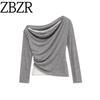Za New Fall Women's Clothing 2025 Fashion Wind Fashion Lace Stitching Ruffle Fake Two-Piece T-shirts Uwj450159