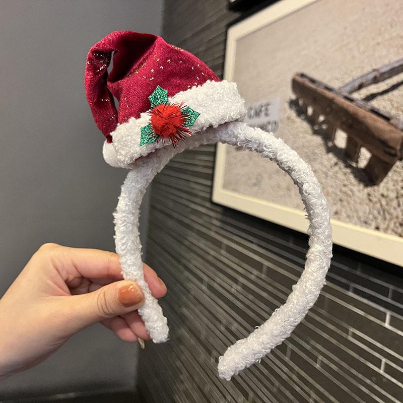 

Красная рождественская повязка на голову для девочек, аксессуары для волос - головной убор, заколка, шпилька для вечеринок и фото