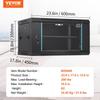 6U Wall Mount Network Server Cabinet, 15.5'' Deep, Server Rack Cabinet Enclosure, 200 lbs Max. Ground-mounted Load Capacity, with Locking Glass Door