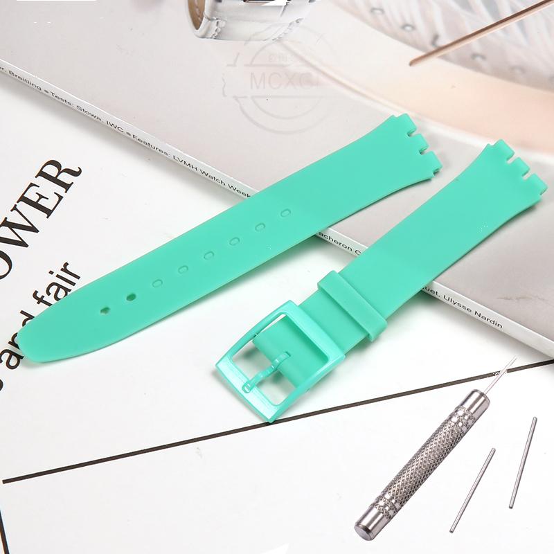 Silikonový řemínek pro Swatch SFS103 SFV107 SFN120 SFK397 SFK360 SFK361 Pásek na hodinky 16mm Dámský náramek Vodotěsné doplňky k hodinkám