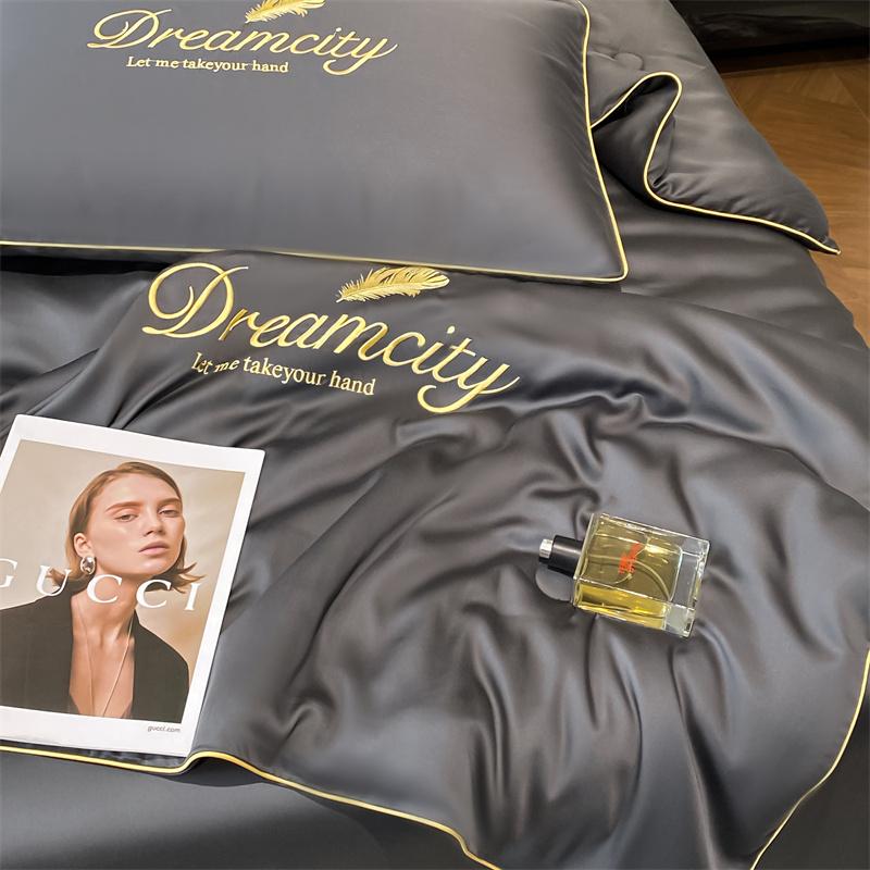 1pc Cool Summer Thin Quilt, , 100% High-quality Ultra-fine Fiber Air Conditioning, QuiltEmbroidery Bedding