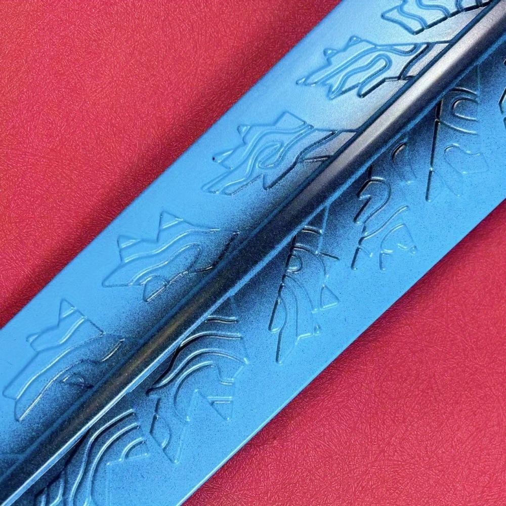 46inch PU Large Elden Katana Moon Blue Plastic Sword Anime Cosplay Prop Ninja Knife Real Size Japanese Katana Samurai Sabre Gift