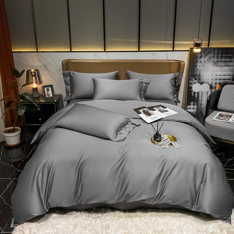 Nordic Style 60-count Xinjiang Long-staple Cotton Category A Four-piece Set High-end Pure Cotton Four-piece Duvet Cover