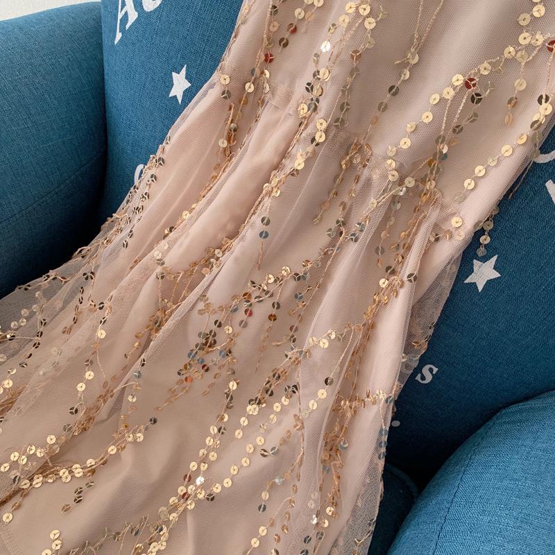 2023 Sequined Beach Dress: Mother-Daughter Backless Summer Maxi for Seaside Vacations