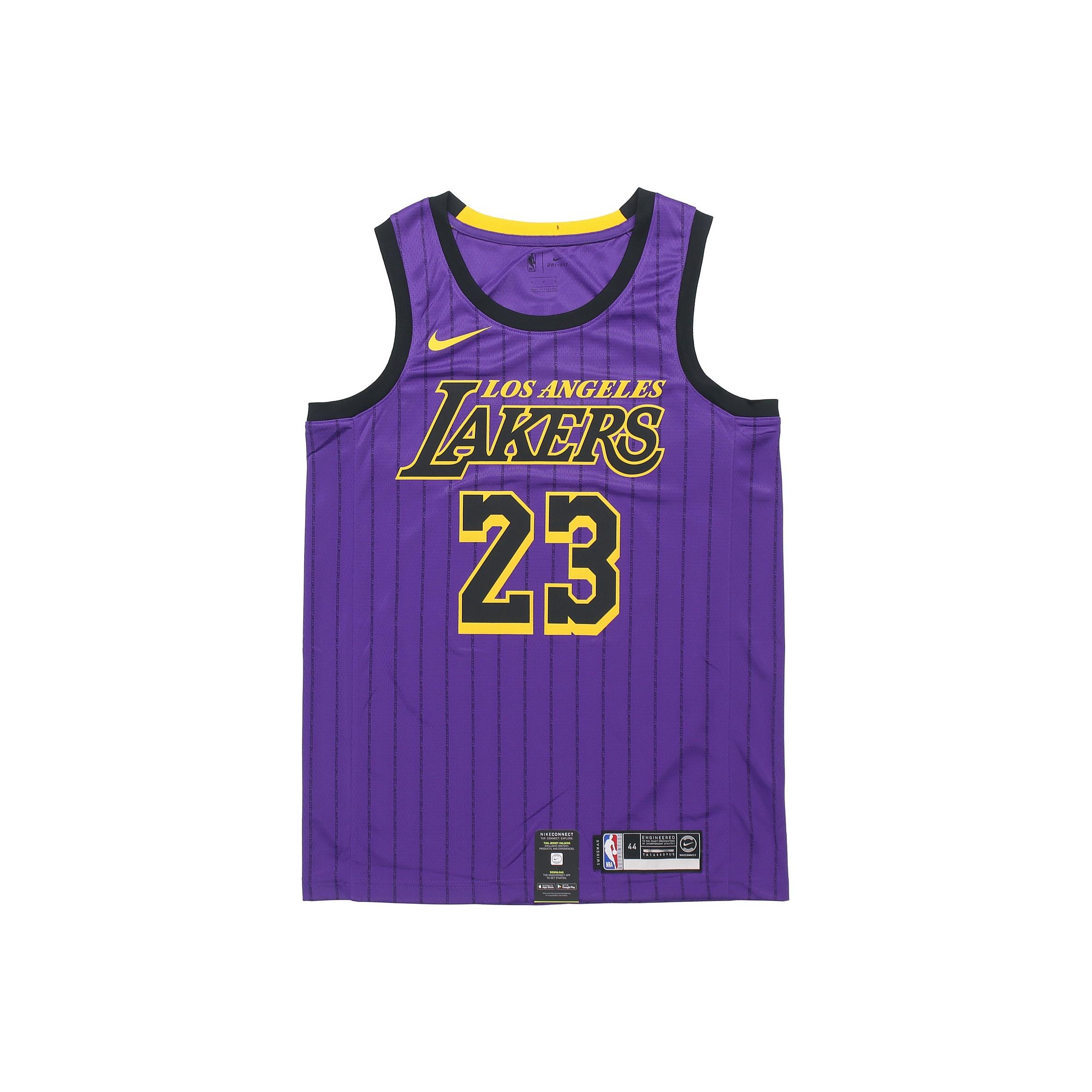 Nike NBA Los Angeles Lakers LeBron James City Fan Edition Jersey Lila Herren Streetwear AJ4618-510 S purple