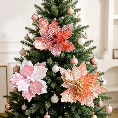 Warm Christmas Flower Pendant: DIY Artificial Tree Insert Decoration