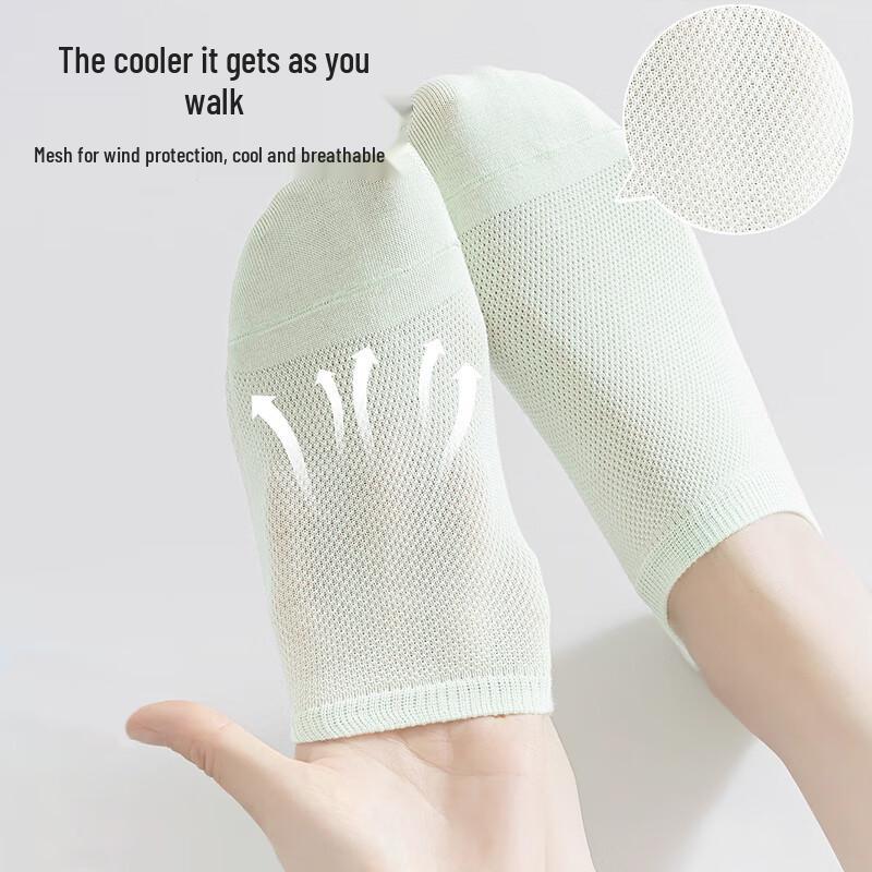 Langsha Women's Summer Cotton Mesh No-Show Socks (6 Pairs)