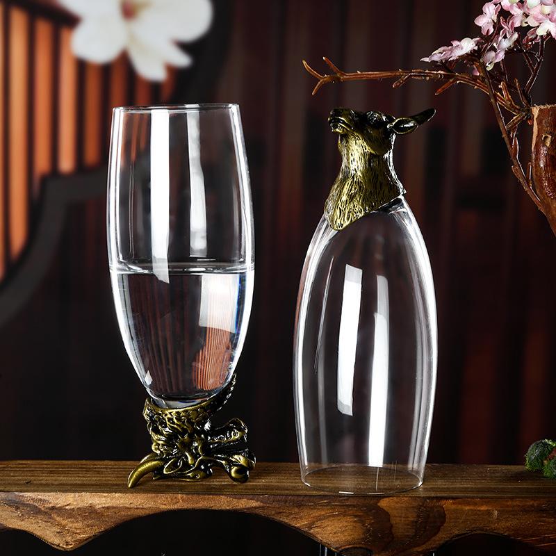 Niu Ancient Blue Household Champagne Cup Beer Cup Crystal Cup Cocktail Cup Beast Head Wine Glass Wine Set