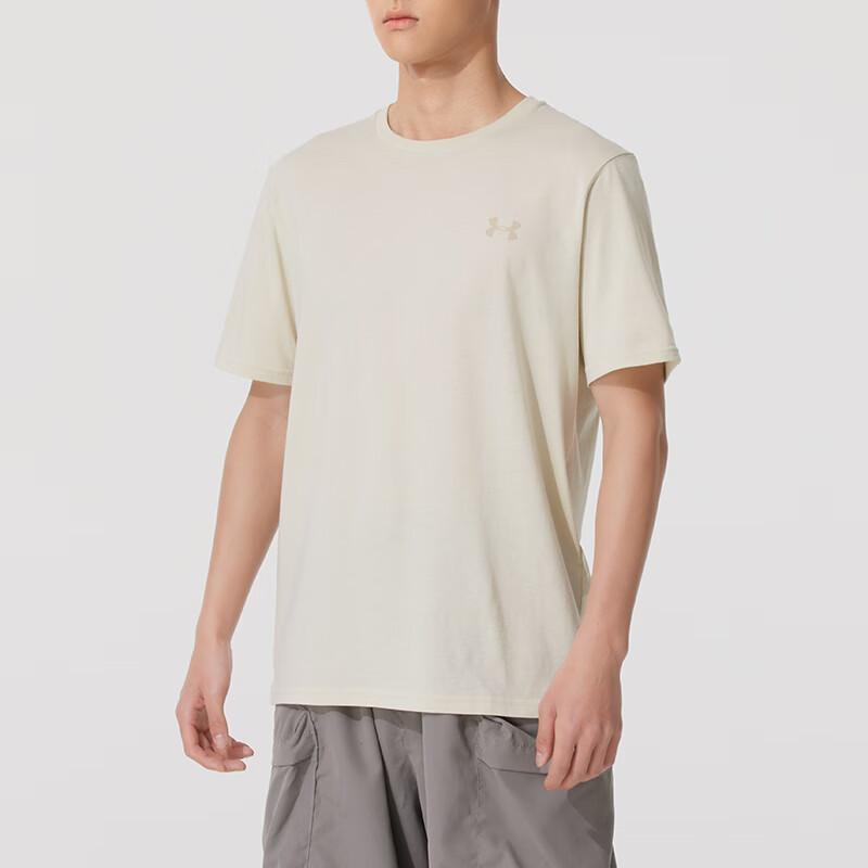 Under Armour Comfortable Breathable Short Sleeve T-Shirt Men Tops Beige 1370951-273