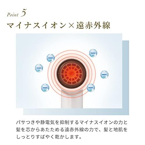 FESTINO Glossy Moist Hair Dryer (SMHB-029) - Fast Drying, High Airflow, Compact, 4 Modes, Lightweight (270g), with Far Infrared Negative Ions (Sand Be