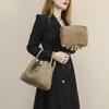Genuine Leather Women's Soft Bucket Bag - Unique Style & Solid Color Handbag