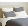 Pack complet 6 pièces Anthracite/Blanc réversible housse de couette pour lit 140 x 190 cm