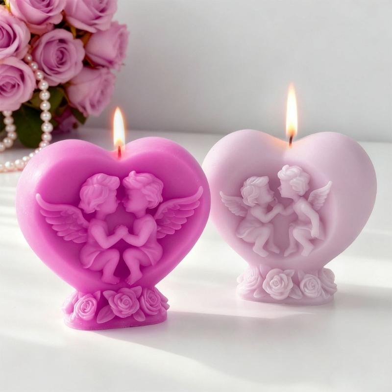 Reusable Angel Heart Silicone Mold For Handmade Soap Making Art Projects Chocolate Molding Home Decoration