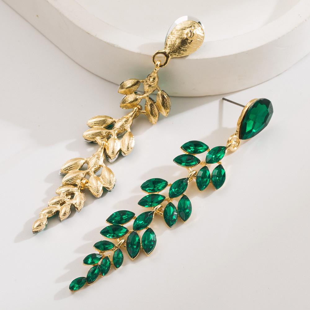 Pinkduud Light Luxury Wheat Ear Spike Colorful Long Drop Earrings Elegant Sweet Temperament Dangle Earrings for Women High-End Boho Chic PD2536