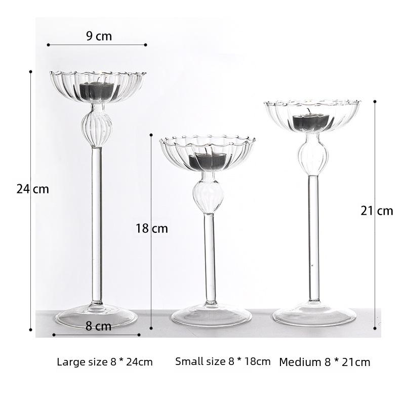 Europäisch gestreifte hochbeinige Kerzenständer: Romantische Hochzeits- & Heimdekoration