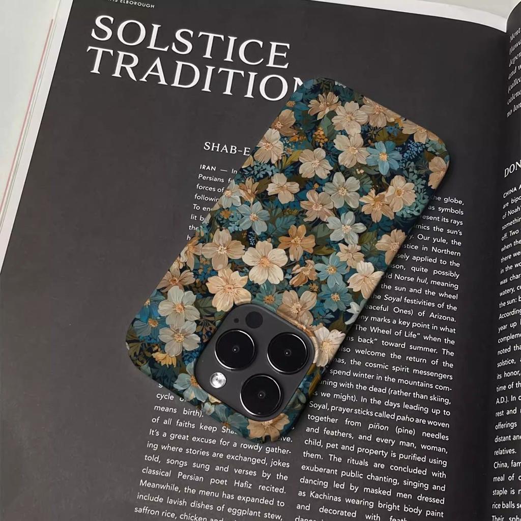 Husă de telefon cu umbră de flori liniștită pentru Apple iPhone16- Husă de telefon rigidă în stil retro, rezistentă la șocuri, pentru Iphone16/15/14/13/12/11/Xs/Xsmax/XR/Pro/Pro Max