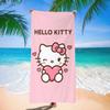 Brown Hello Kitty Surfing Beach Towel Tropical Palm Tree Design Cute Pink Bikini Kitty On Wave Summer Pool Towel For Beach Lover