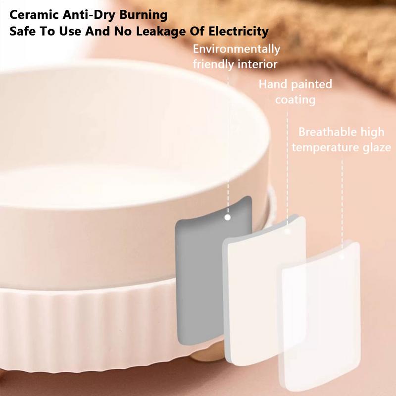 Heated Dog Water Bowl Thermostatic Water Dish Heater Noiseless Ceramic Water Bowl Cat Water Fountain Heating Animal Drinking
