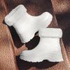 Rain Shoes Short Tube Women's Non-slip Waterproof Shoes Fashionable Adult Outdoor Water Boots Kitchen Rubber Shoes Warm Thick-soled Rain Boots Women