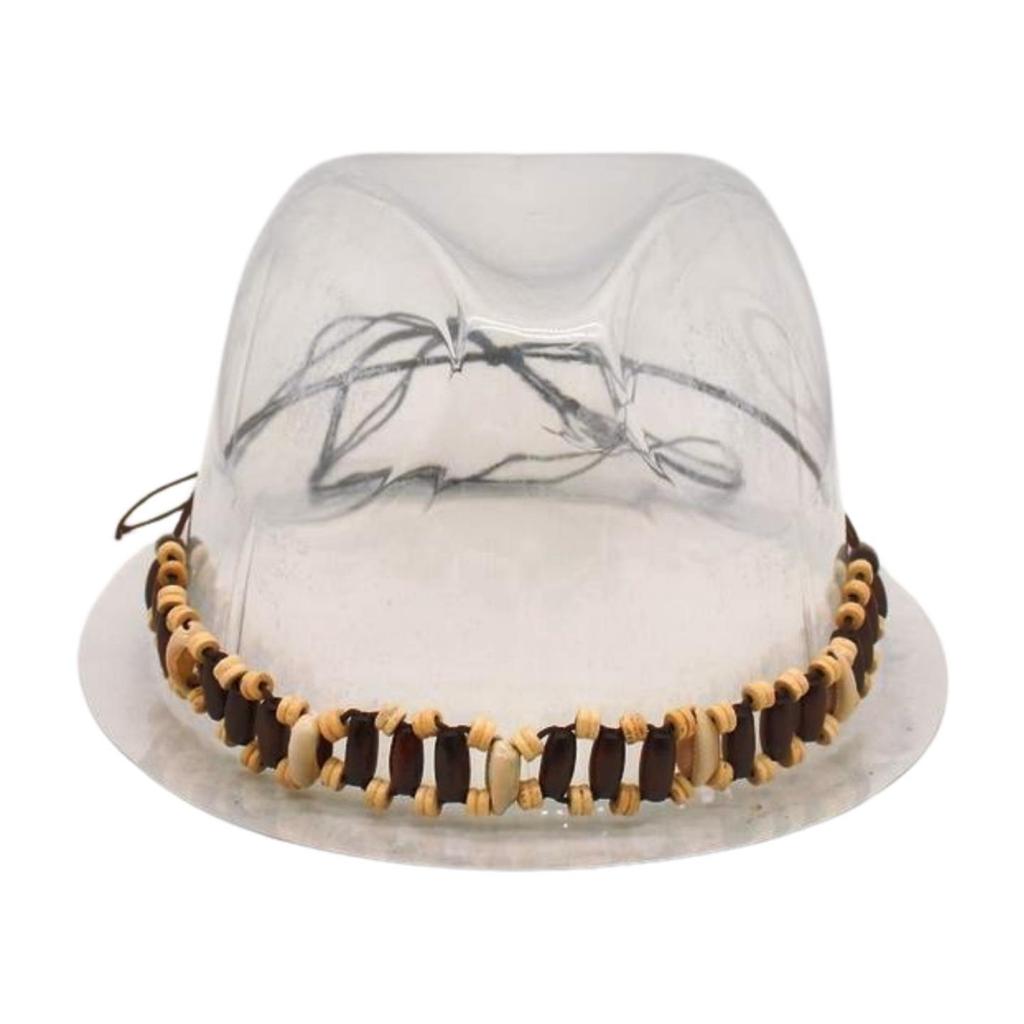 Big Brim Gold Acrylic Chain Felt Hat Solid Color Cashmere Jazz Hat French Top Hat