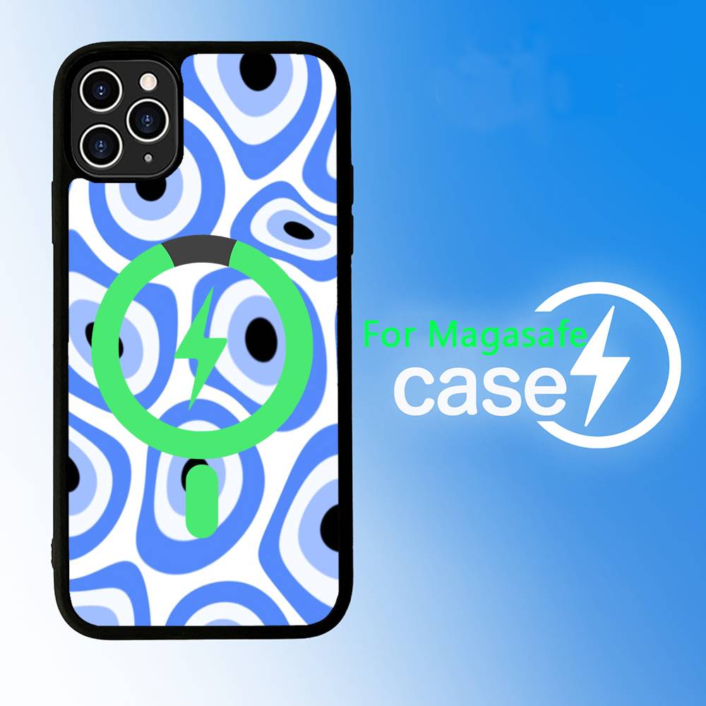 Lucky Eye Blue Evil Eye Phone Case For iPhone 16 15 14 13 12 11 17 Pro Max Plus Magnetic Wireless Cover