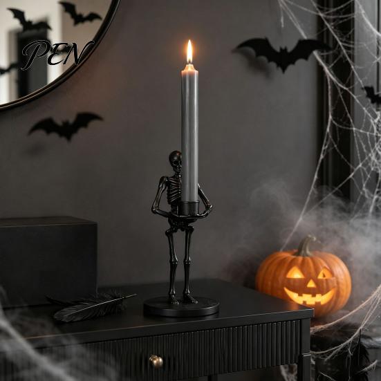 Eerie Figurine for Table Centerpiece Gothic Candle Holder, Spooky Skeleton/Skeleton Hand Taper Resin Style Home Accessories Candlestick Decoration