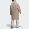 adidas Wygodna wyściełana kurtka z trzema paskami, blok kolorów, długa, sportowa, casualowa, bawełniana kurtka, płaszcze damskie, różowa, brązowa, IL8953