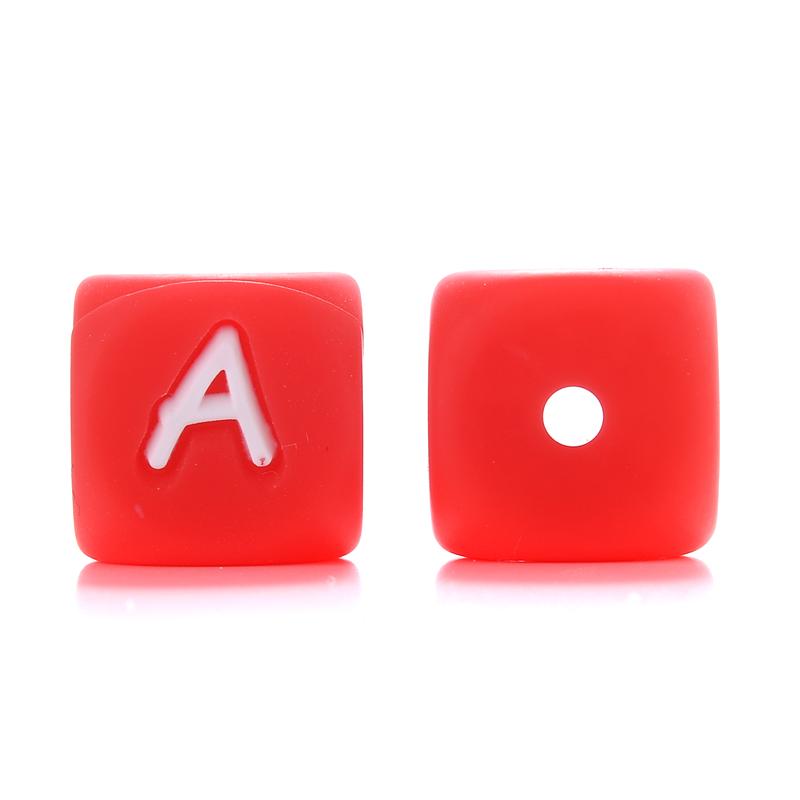 

10Pcs/Lot 12mm Silicone Letter English Alphabe Beads Food Grade Silicone Chewing Beads DIY Baby Teething Toys Necklace Pendant