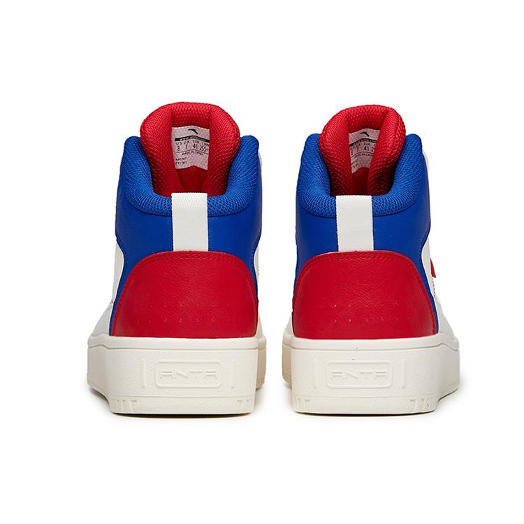 New Anta Life Collection Anti Slip Wear Resistant High Top Skateboard Shoes Men's White Blue 912038010-15