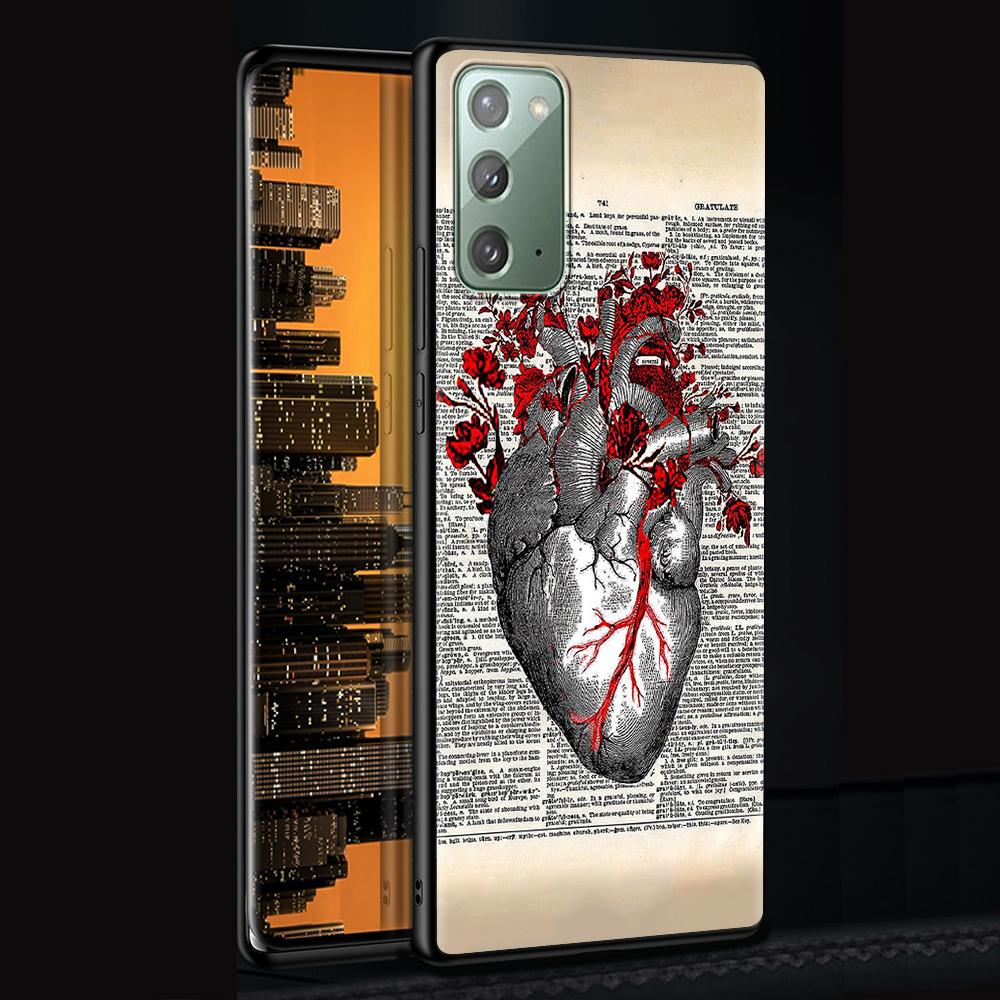 Medical Human Organs Brain Meridian Kidney Case for Samsung Galaxy Note 20 Ultra 10 9 8 M31 M30s M51 M31s M52 5G Phone Cover