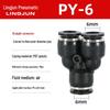 Pneumatic PU Quick Connect Three-Way Straight and Reducing Air Hose Adapter 4/6/8/10/12mm