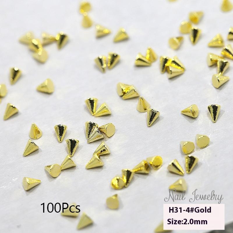 100/1000Pcs Punk Metal Rivet Nail Charms 1.5/2/3Mm Cone Black Silver Gold Studs Nail Jewels Decoration Diy Crafts Manicure