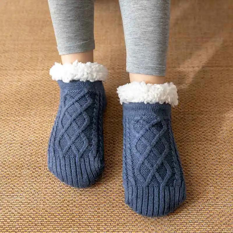 Winter Floor Socks Adult Womens Men'S Non-Slip Home Thickened Snow Sleep Carpet Socks Thermal Foot Cover Slippers Sockings