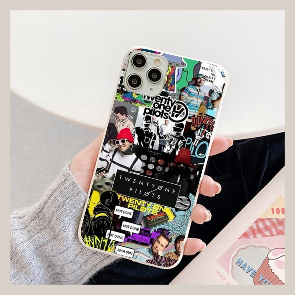 

Band Twenty One P-Pilots Phone Case For IPhone 14 11 12 13 Mini Pro Xs Max 8 7 6 6S Plus X XR Solid Candy Color Case iphone 12