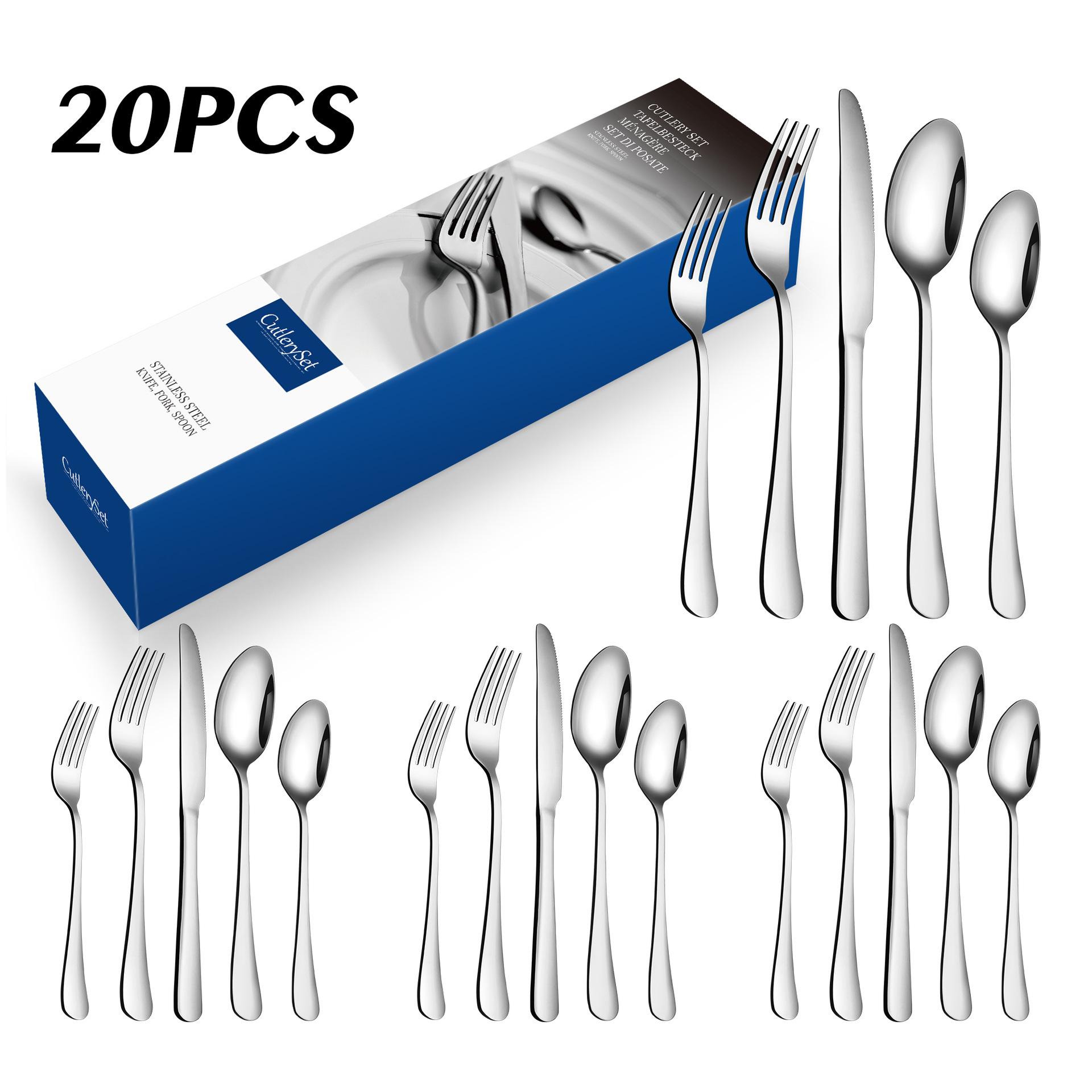 

Столовые приборы из нержавеющей стали 20 шт. Нож Вилка Ложка